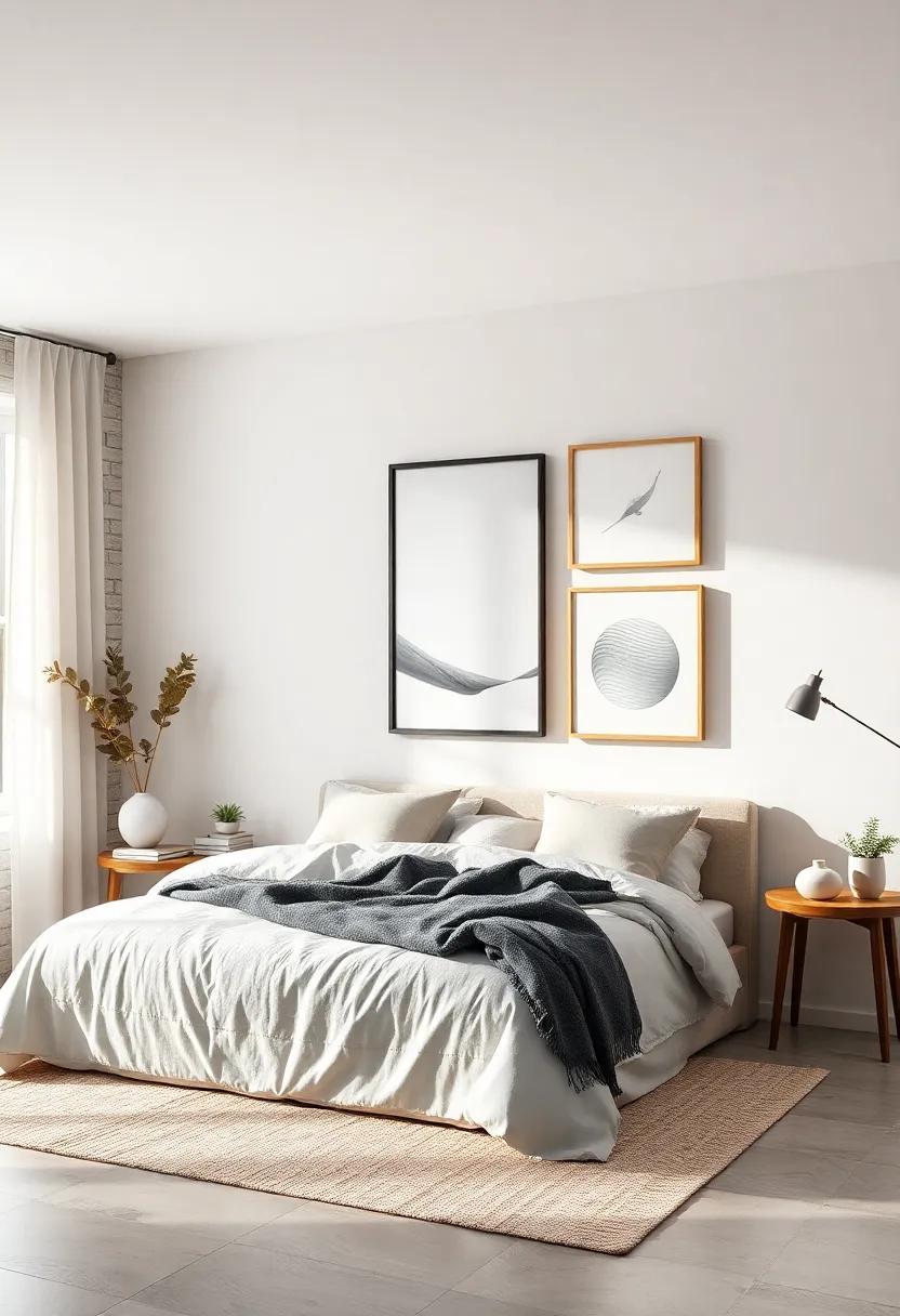 Minimalist Gallery‌ Wall: Create a ⁤gallery‌ wall with a⁣ collection of‍ simple,‌ framed artworks‍ that⁢ reflect your​ style while maintaining ‍a ‍clean, minimalist‍ space