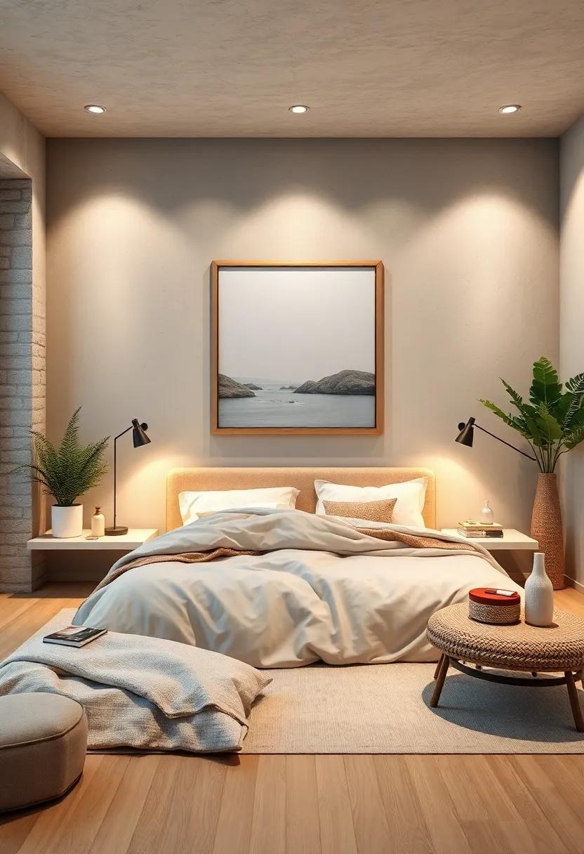 Soft Lighting: Employ soft, ambient lighting paired with ⁢minimalist designs​ to enhance​ the tranquility of your bedroom⁣ while highlighting artwork subtly