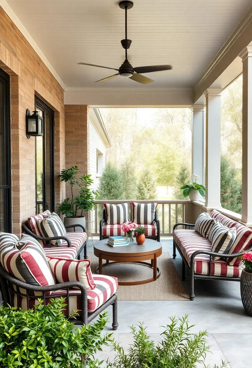 Create ⁢a Conversation Area: Arrange your striped cushions in a circle​ around ‌a central coffee table to foster a warm, inviting space for gatherings and chats with friends