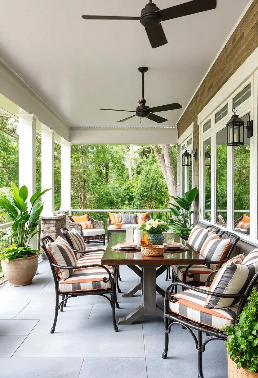 Design an⁣ Outdoor Dining Experience: Use striped cushions on⁣ dining chairs to elevate your​ al fresco meals, making every meal feel special
