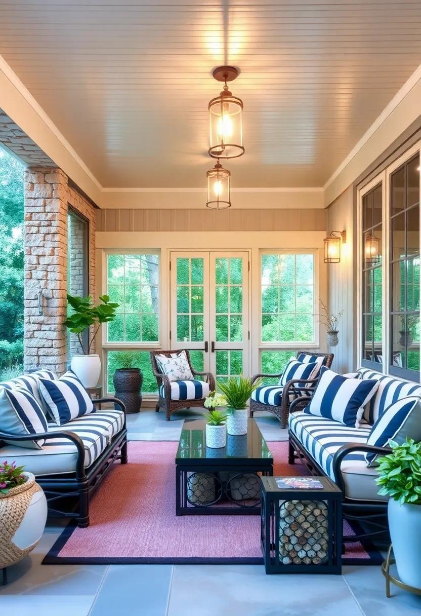 Make a⁢ Statement with Oversized Striped⁢ Cushions: bold,oversized cushions can serve as statement pieces that enhance your porch's overall aesthetic⁢ while providing ⁤ample comfort