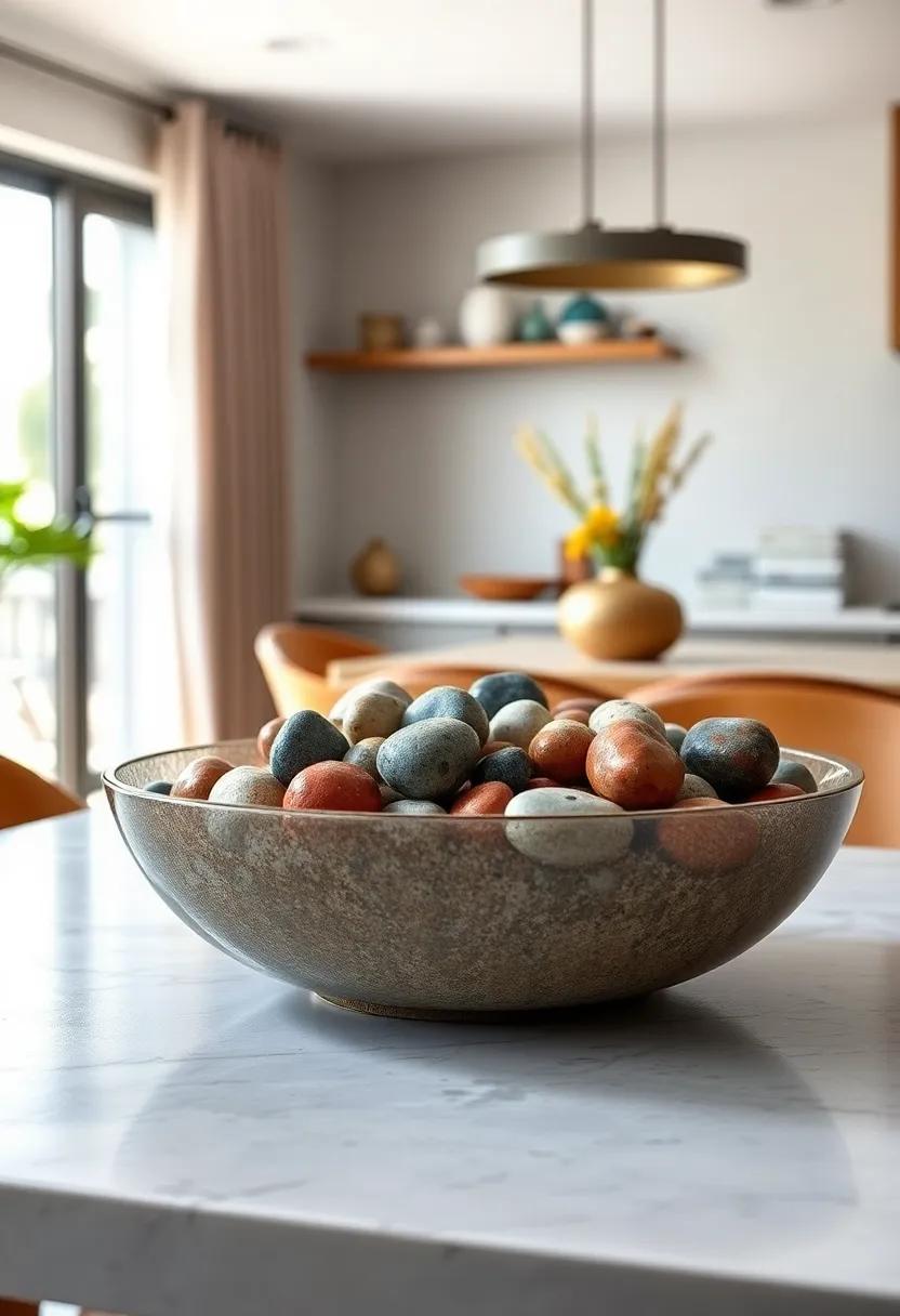 A Bowl of ‌Colorful Stones: Fill a shallow bowl with polished stones ⁣or ⁣pebbles for an earthy yet chic centerpiece