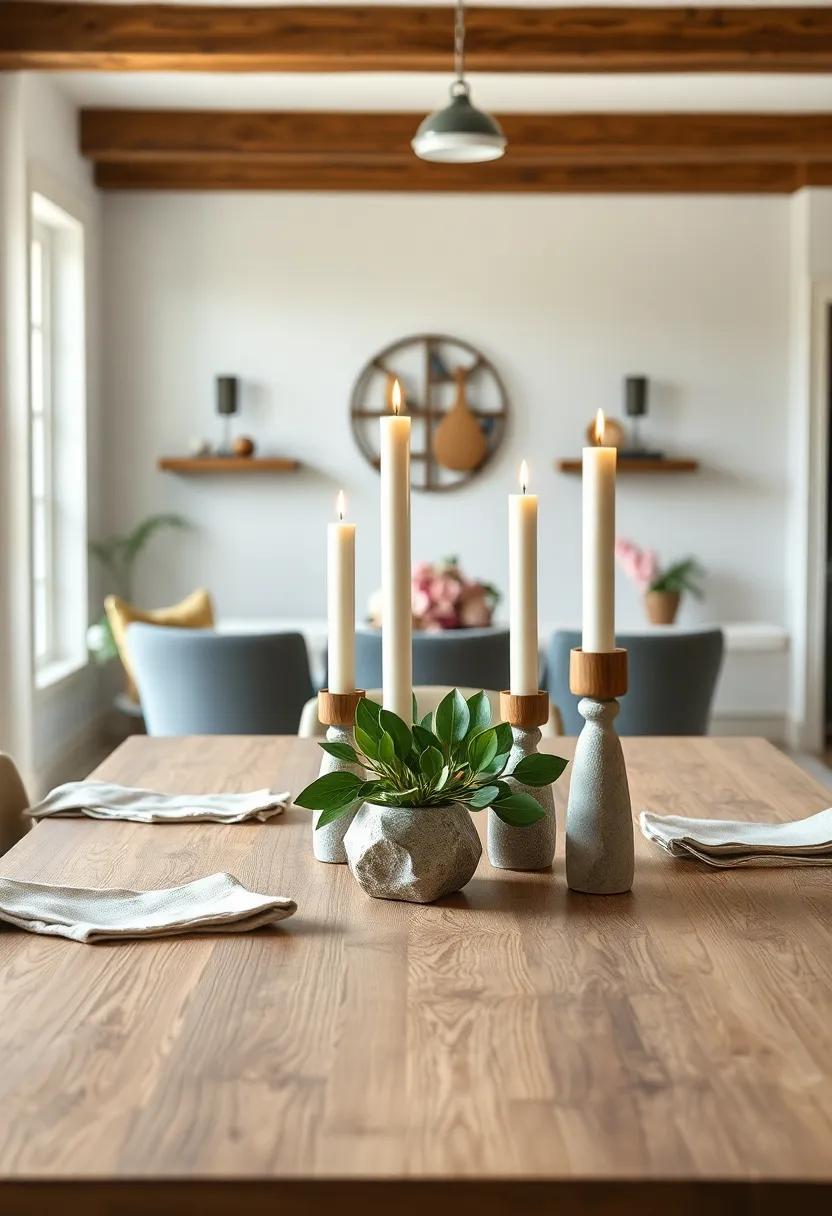 Nature-Inspired Candlestick Holders: Pair natural wood ‌or stone candlestick holders with ⁤tapered candles​ for ‌an organic feel