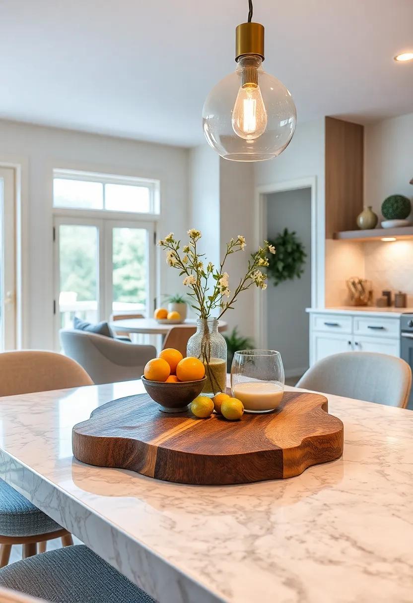 A⁢ Stylish Cutting Board: A large, beautifully ‍crafted cutting board can serve as both decor and a functional serving platter