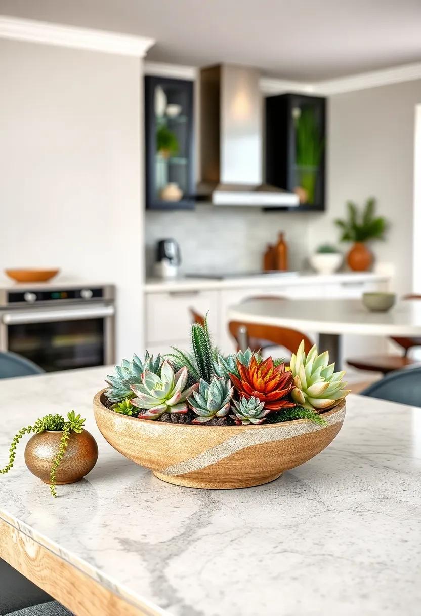 Succulent ⁤Quartet: Group ​small succulents in decorative bowls or ‍unique vessels ‌for an easy care yet ​stylish centerpiece