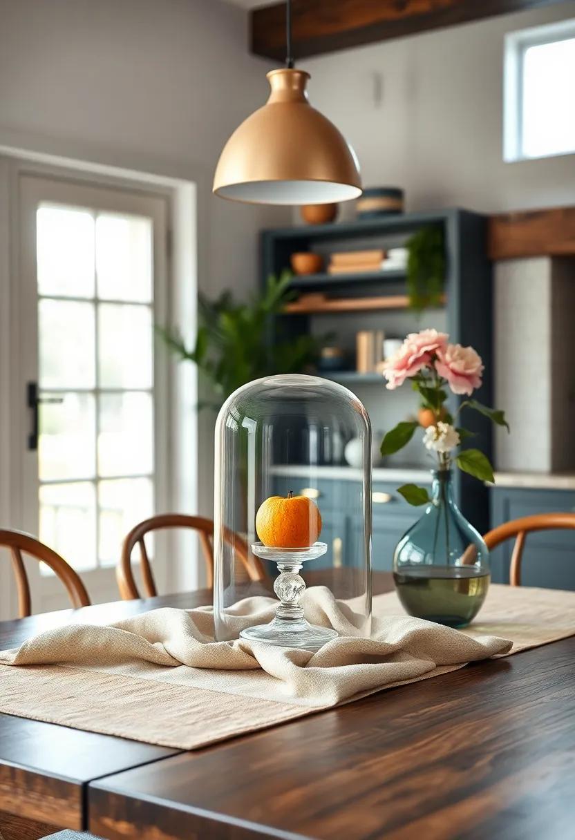 Vintage Glass Cloche: Display a single seasonal ‍fruit‌ or a⁣ small potted flower under a glass cloche for an elegant touch