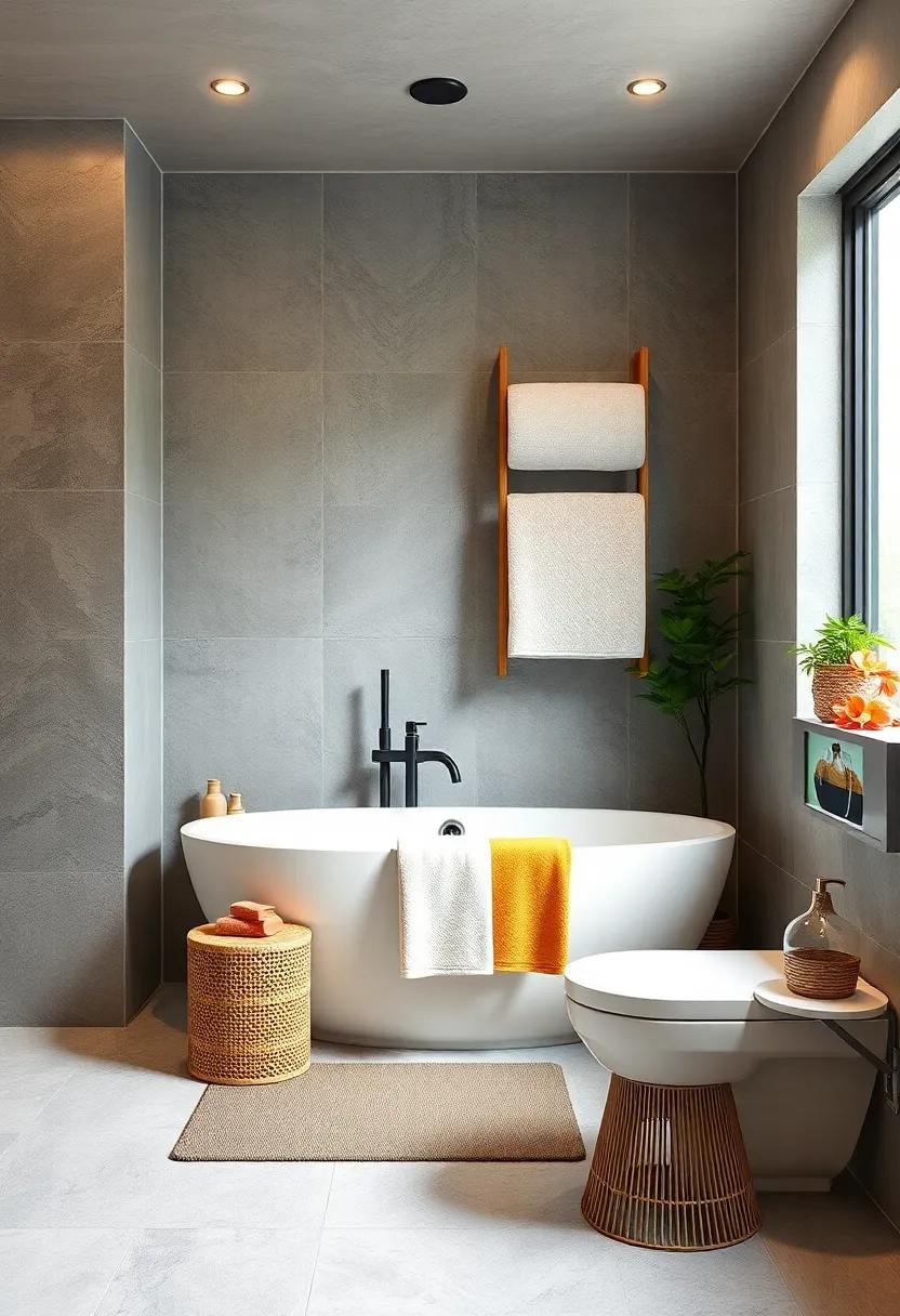 Hang a Towel Ladder: This stylish⁣ and ​functional‌ option keeps towels‍ organized without taking up floor space