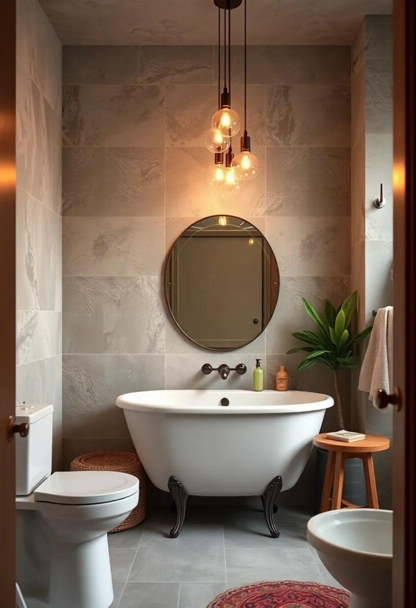 glass Bubble Fixtures: Select glass bubble light fixtures that bring a playful and airy feel to your⁣ vintage bathroom while casting a warm glow