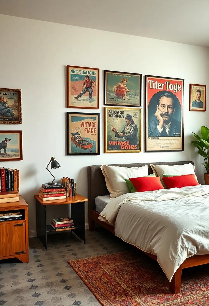 Display Vintage⁢ Books: Curate ​a collection of books ⁤from bygone eras or with retro⁤ covers on a ⁢bookshelf or bedside⁤ table for an intellectual touch
