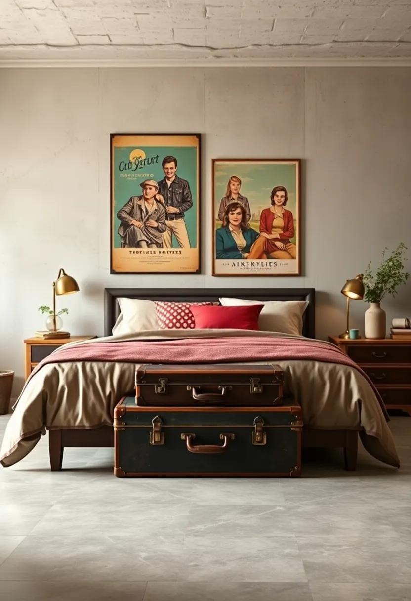 Repurpose Old Suitcases: Stack vintage ⁤suitcases as⁣ a unique bedside table or decorative accent, perfect for storage and style