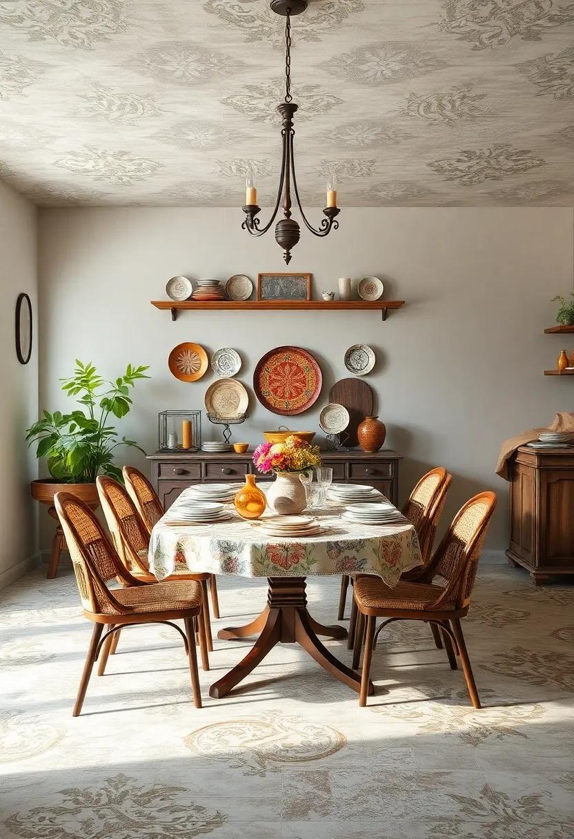 Family Heritage Pieces: Display family heirlooms, such as plates or utensils, that reflect your family’s history and add a personal vintage touch