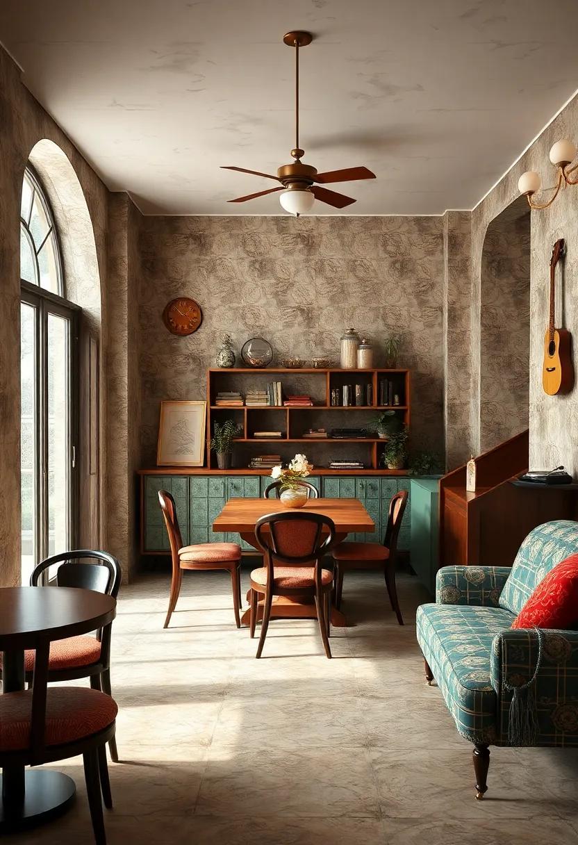 Retro Music Corner: Set up a vintage turntable or radio to fill the space with nostalgic melodies that invite guests to linger longer