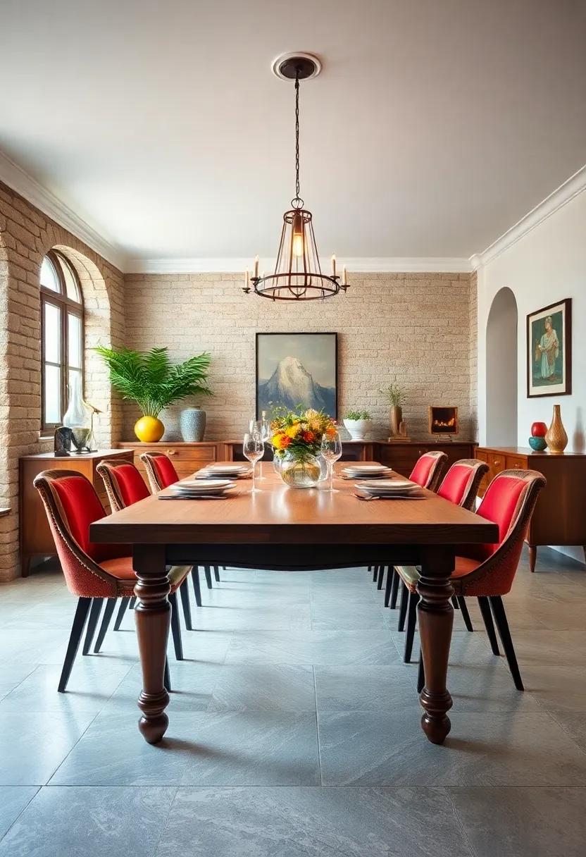 Antique Dining Table: Opt for a solid wood dining table in a classic design,perhaps with turned legs or a rich mahogany finish