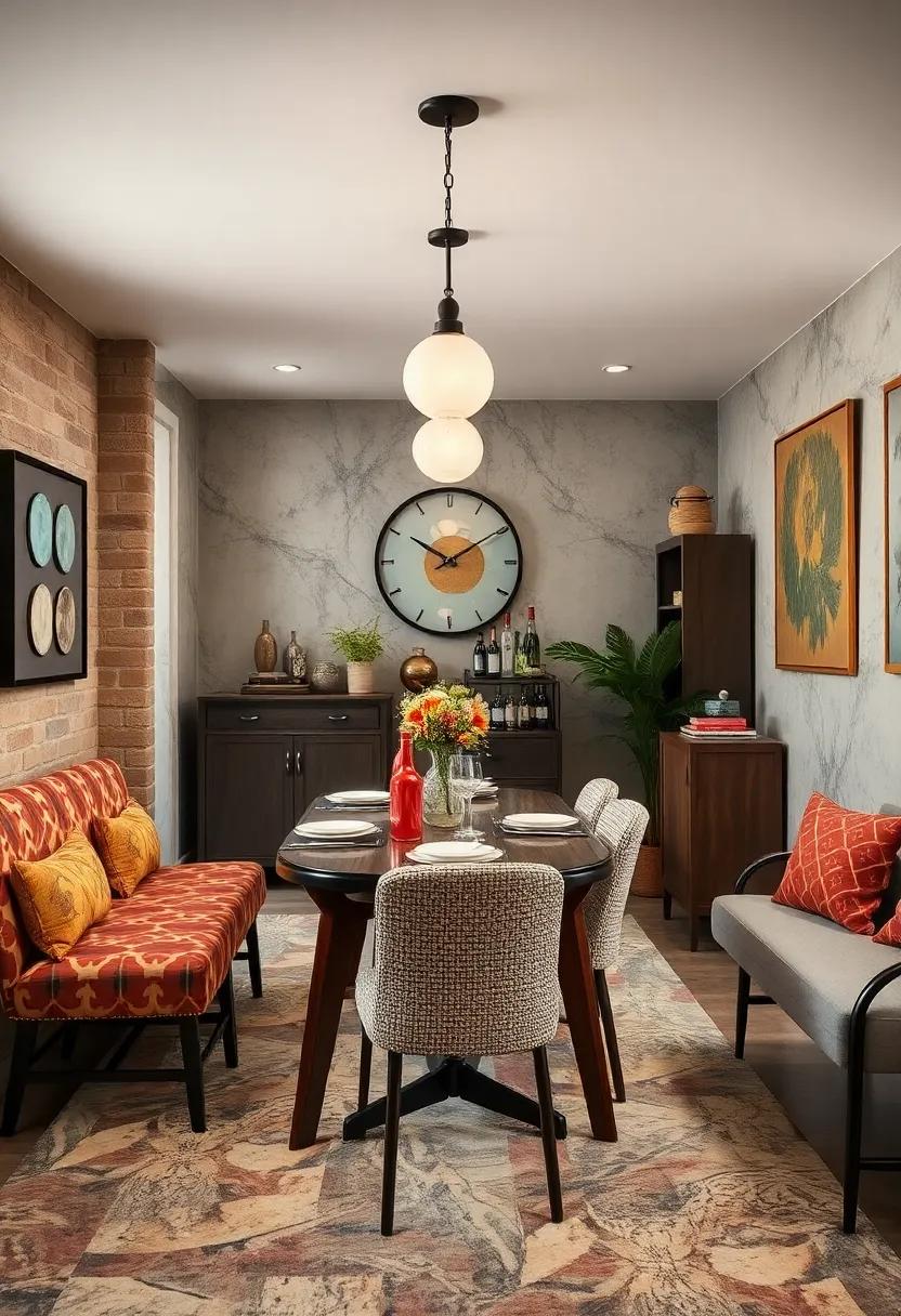 Retro Bar area: Designate a small bar cart or nook with vintage liquor bottles and retro cocktail glassware for a fun, nostalgic gathering spot