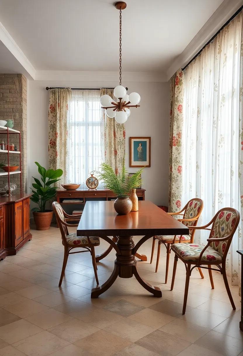 Patterned Curtains: Choose retro fabric for window treatments, like floral or plaid patterns, to instill a sense of history and nostalgia