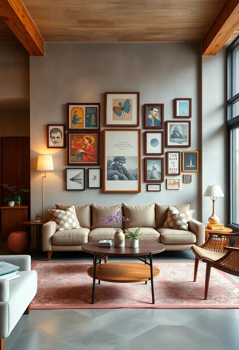 Curate a Gallery Wall: Display a mix of vintage art and photographs in eclectic frames to create ⁢a personalized focal point