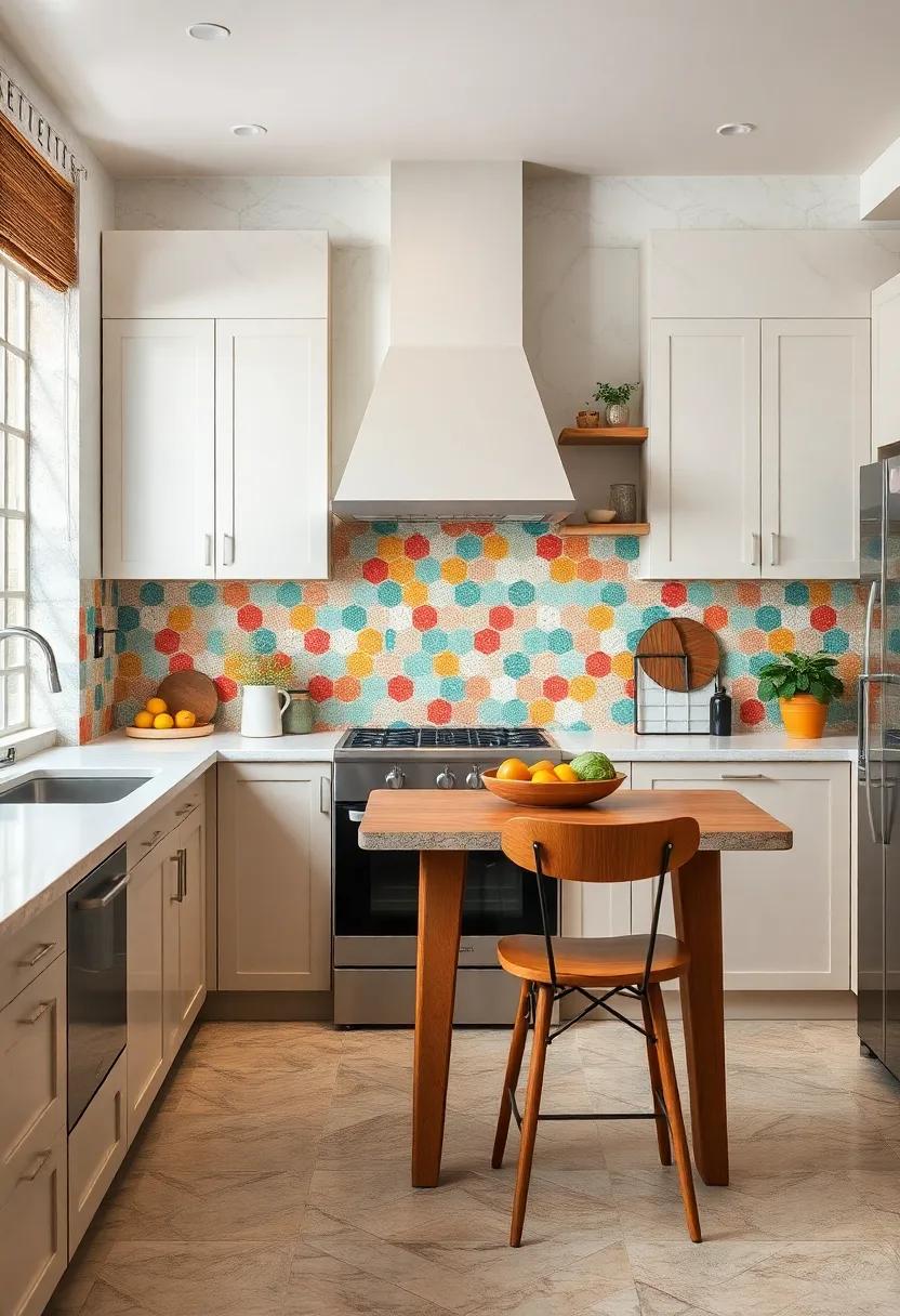 Dive into⁢ colorful mosaics: Bright and bold mosaic tiles can inject a playful spirit into your ⁢kitchen while maintaining a retro‍ aesthetic reminiscent⁣ of mid-century designs