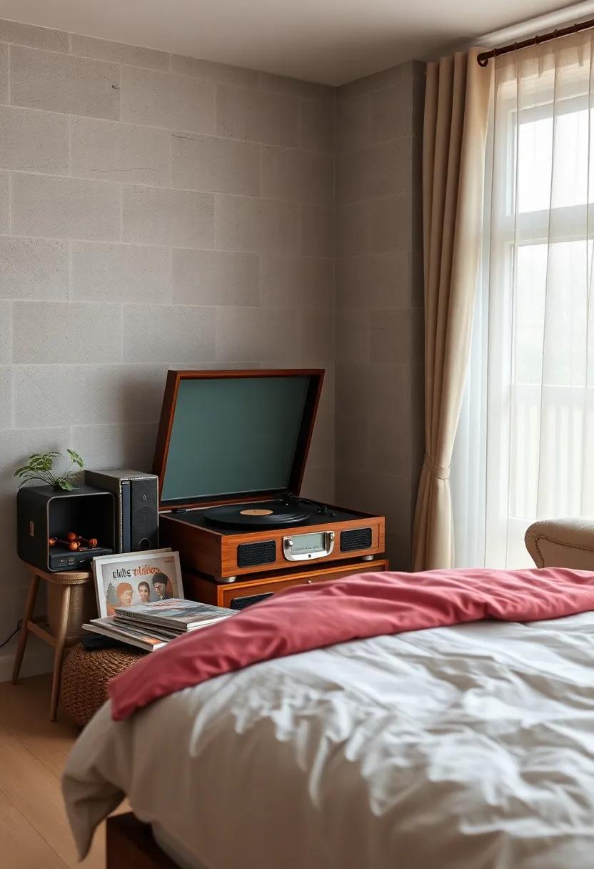 Infuse your bedroom ​with mid-century⁣ style through a ⁣vintage record ​player and a selection of classic ‌vinyl albums for a truly nostalgic ⁣atmosphere