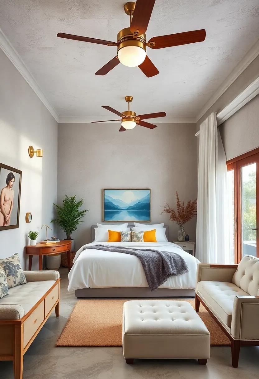 Select a vintage-inspired ‌ceiling‍ fan that ⁤blends‌ function with​ style, helping to ⁣circulate ⁤air while ⁤adding a hint ⁢of sophistication