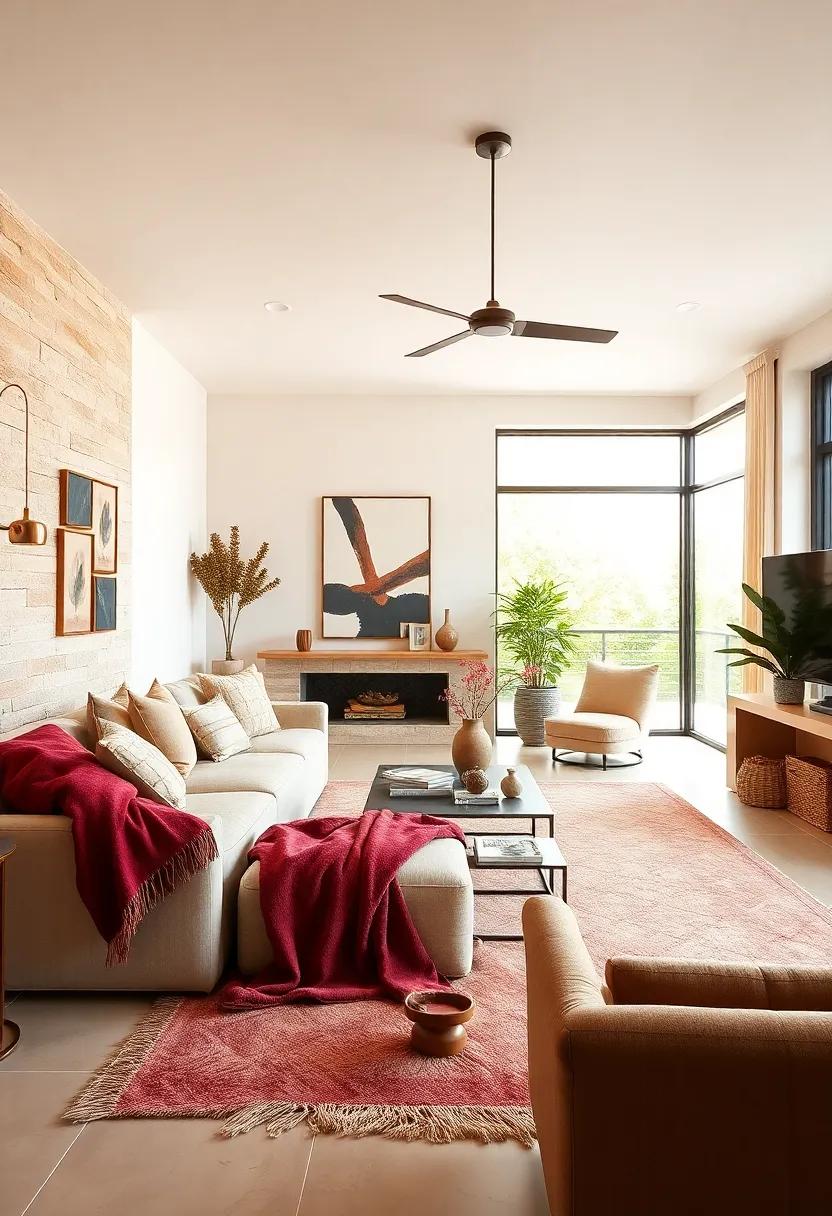 Versatile Decor: Adorn your home with burgundy and champagne throw blankets for an easy seasonal shift that brings warmth and sophistication