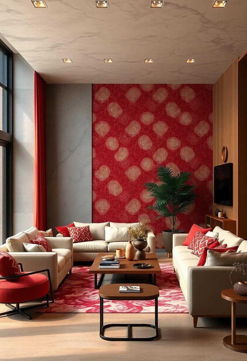 Playful Patterns: ⁢Incorporate geometric patterns in ‌burgundy paired with champagne backgrounds, bringing modern flair to your textiles