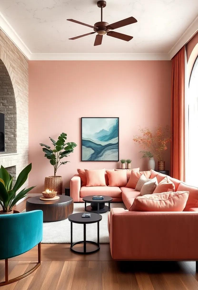 25 Stunning Ways to Incorporate Soft Peach and Deep Teal Accents into Your Home Décor