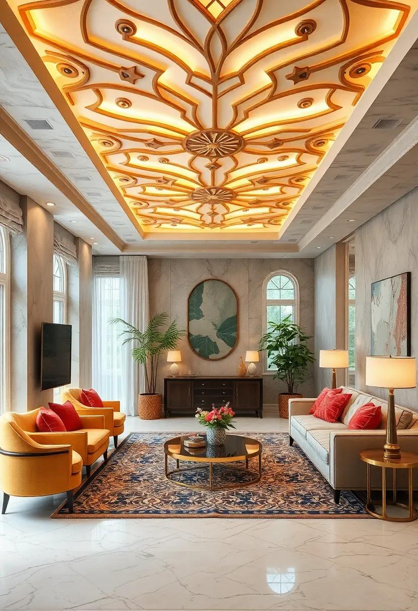 Decorated Ceilings: Embrace⁢ the beauty of ceilings adorned ⁢with⁣ Art Deco patterns, adding ‌unexpected elegance to ​your spaces