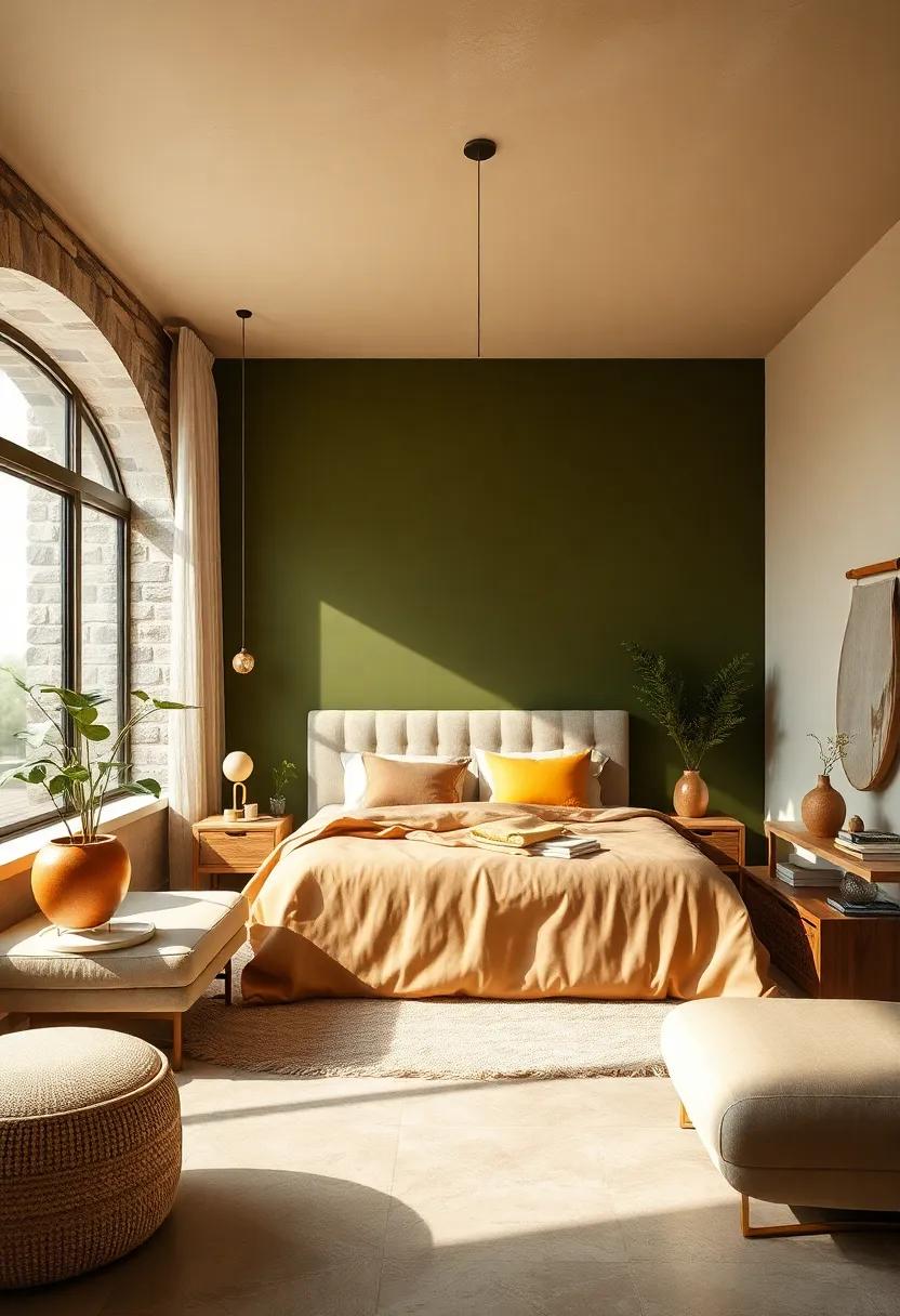 Earthy Olive Green: This​ grounding ⁢color invokes nature, helping⁣ you feel connected and‍ calm ​while enhancing the cozy vibe ‌of your space