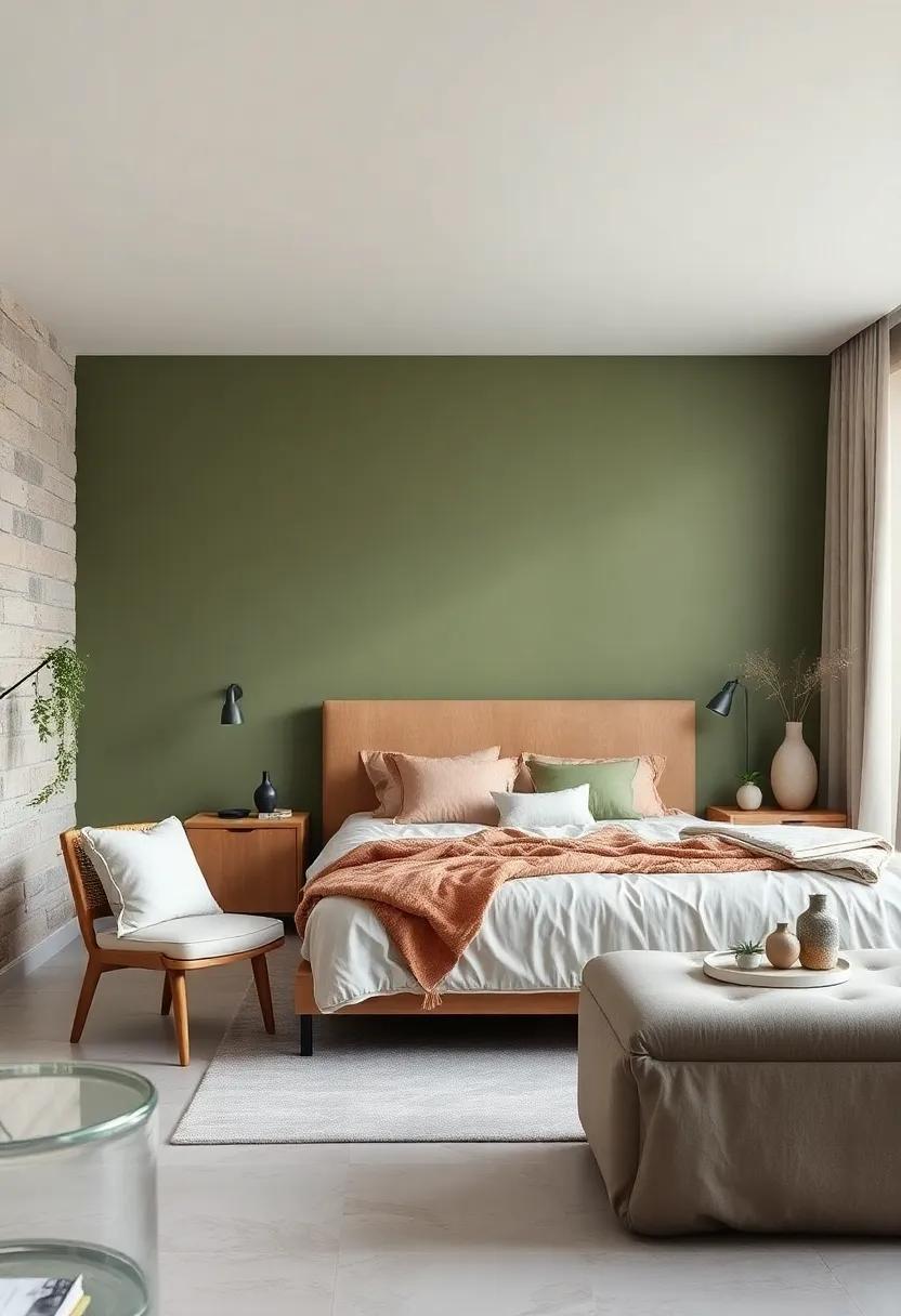 gentle Olive: ⁤With its‌ earthy tones, gentle ‌olive envelops the bedroom in tranquility, making​ it a perfect backdrop for rest ⁣and‍ relaxation