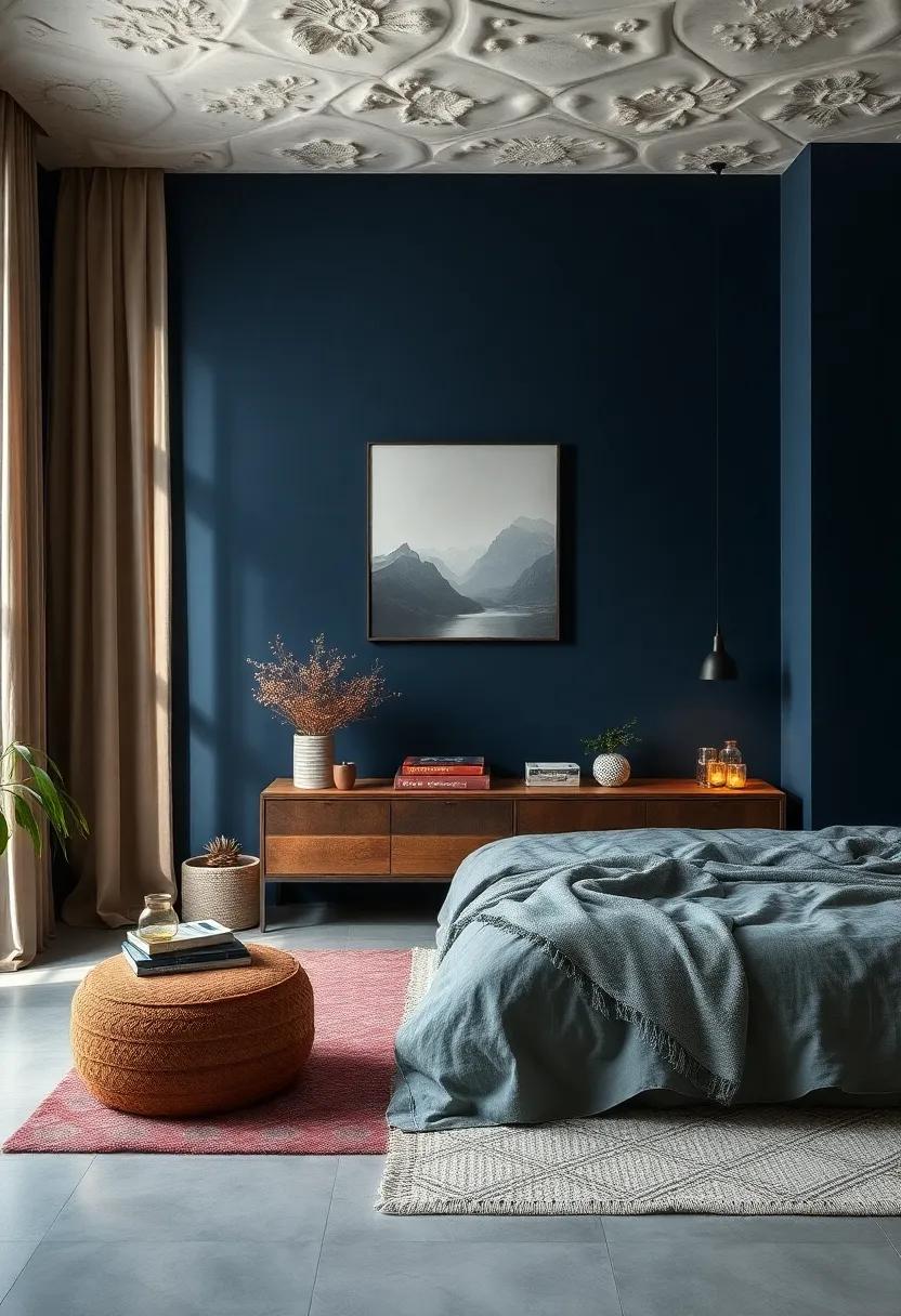 rich Navy: ‍Deep navy envelops the room​ in sophistication⁤ while promoting a​ cozy cocoon-like atmosphere that encourages winding‌ down