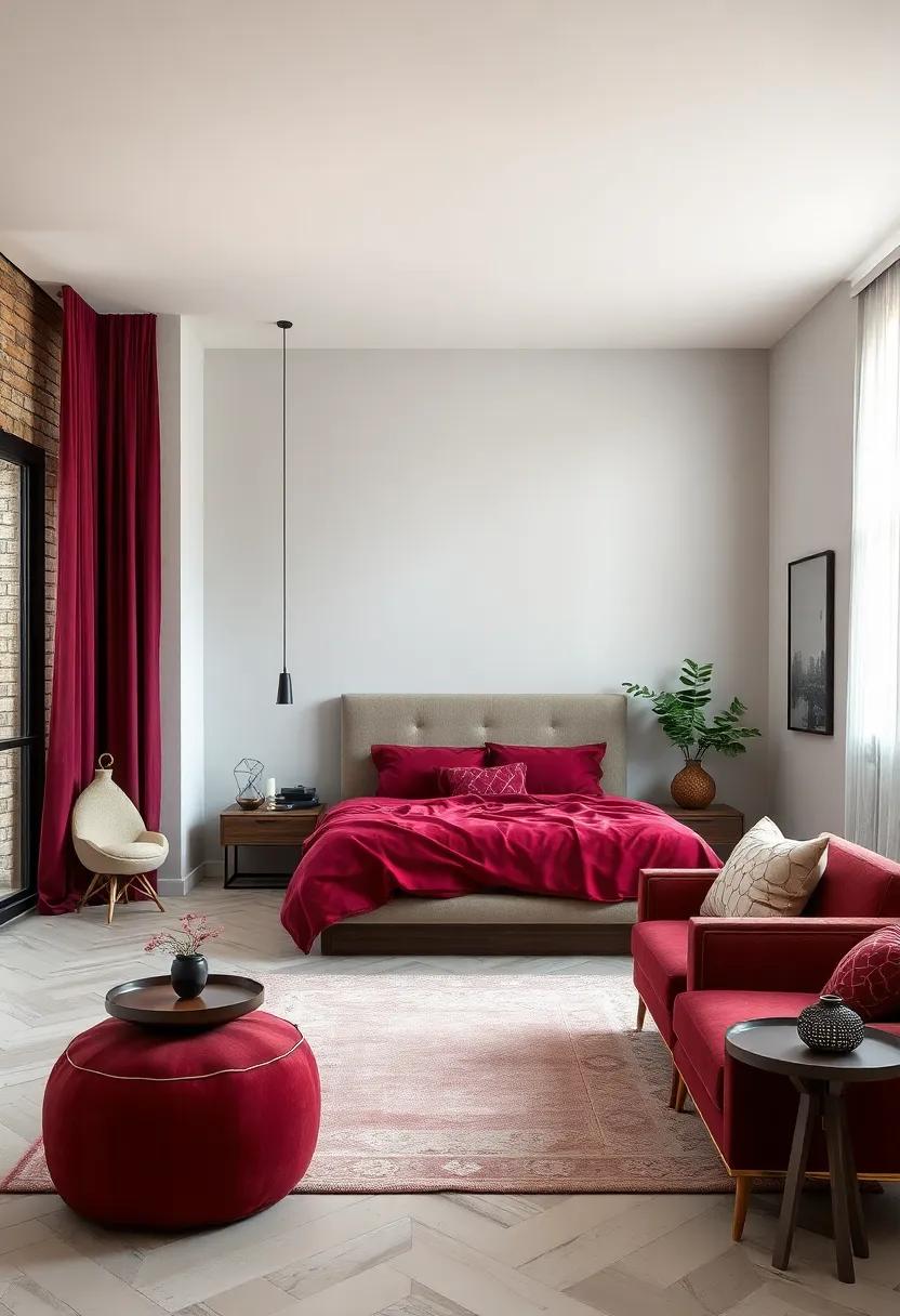 Subdued Burgundy: Rich and luxurious, ​subdued burgundy infuses your bedroom with⁣ warmth ‌and a touch of elegance, perfect for a cozy retreat