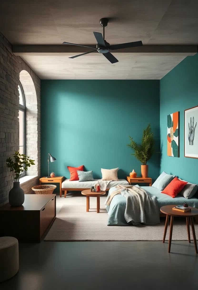 Tranquil Teal: Teal ‌brings a unique ‍depth‌ to a ‍room while​ maintaining a ​sense ​of calm, promoting​ relaxation with a splash of personality