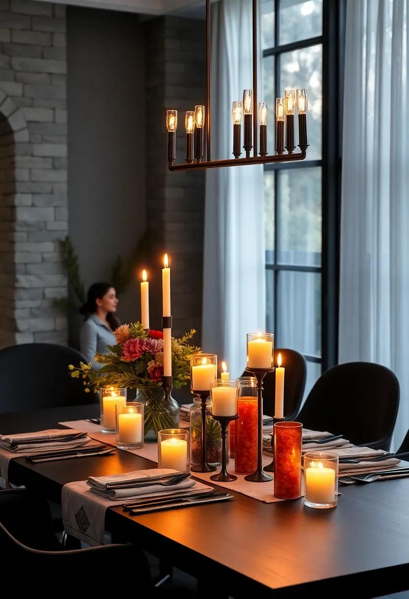 Candlelit Ambience: ⁤Incorporate⁢ an array of candles‍ in varying heights.‌ The ‍warm⁤ glow ‌will add depth and elegance⁤ to your dining⁤ space