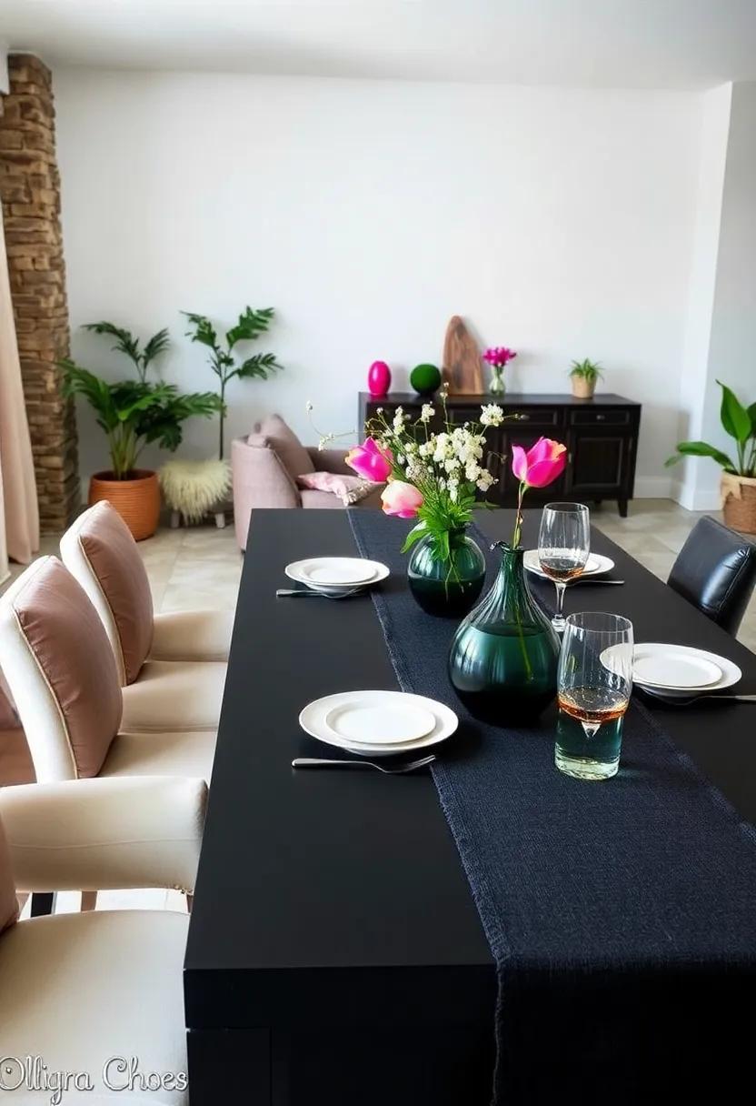 Chic⁣ Runner:‌ Add a⁢ stylish‍ runner along the ⁤length⁤ of the table to⁤ create a sleek⁢ and elongated visual effect that draws the⁤ eye