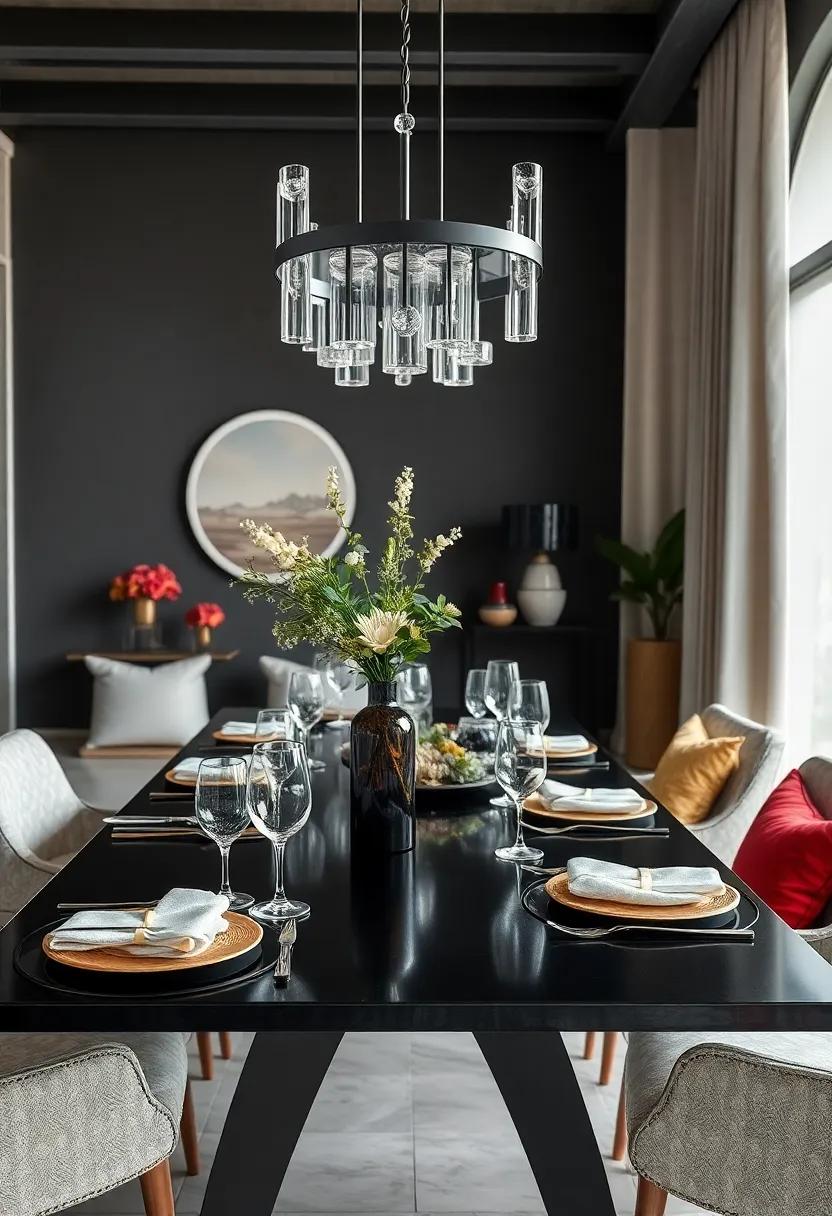 Crystal Accents:‍ Incorporate crystal ​glassware or decor items​ to ⁣bring a touch ‍of⁣ glamour and reflect light beautifully across the⁣ black surface