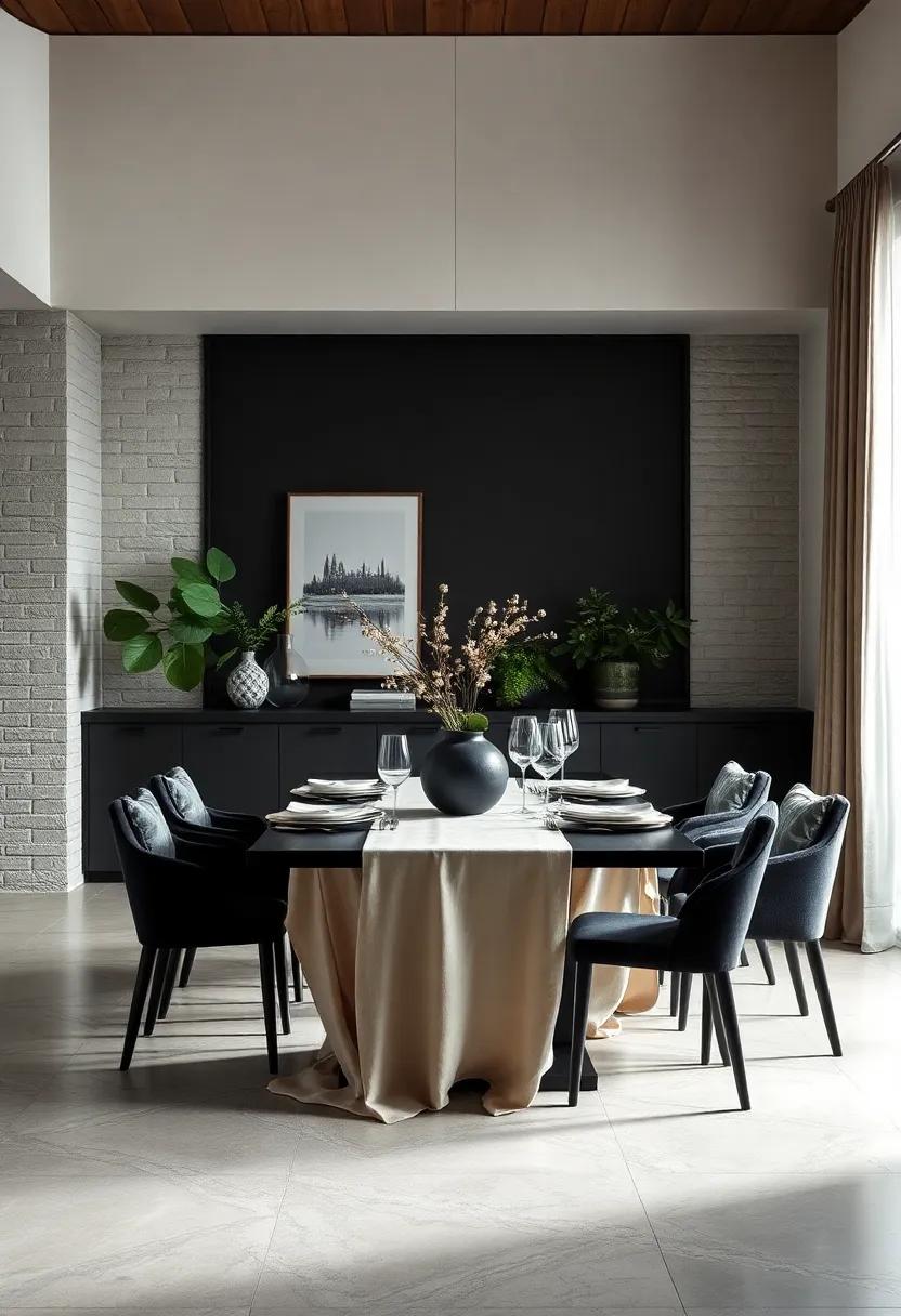 Layer of Linen: Drape a linen tablecloth‍ over the black ‌table ‌for added​ texture ​and an⁢ elegant yet casual dining experience