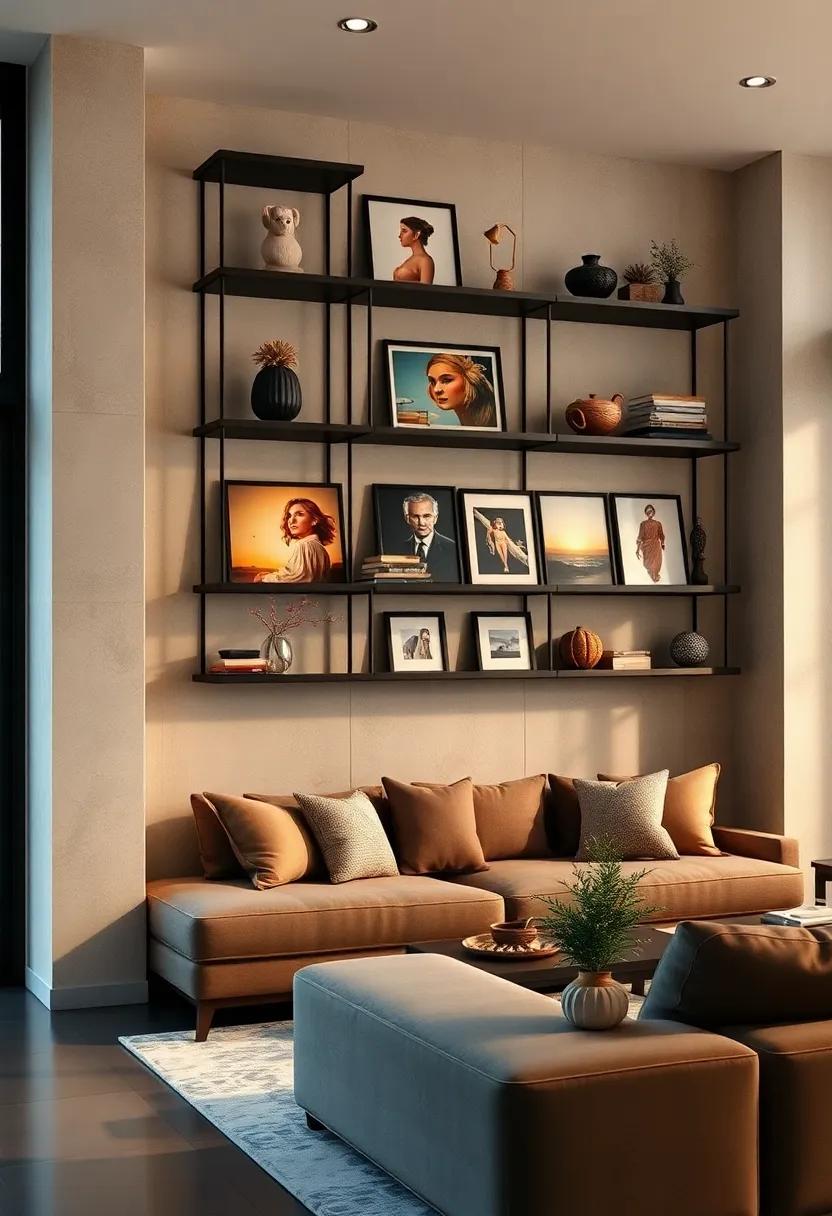 Art Display Racks: Transform your living room into a gallery with stylish black shelves designed specifically for showcasing ⁢beautiful ​artwork