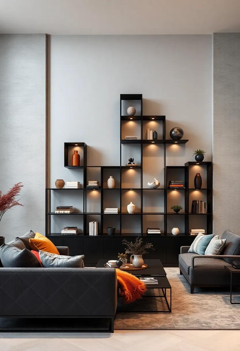 cubist Sensation: Revel in cube-shaped shelves that can be arranged in various formations to create a dynamic display and​ serve different ⁣purposes