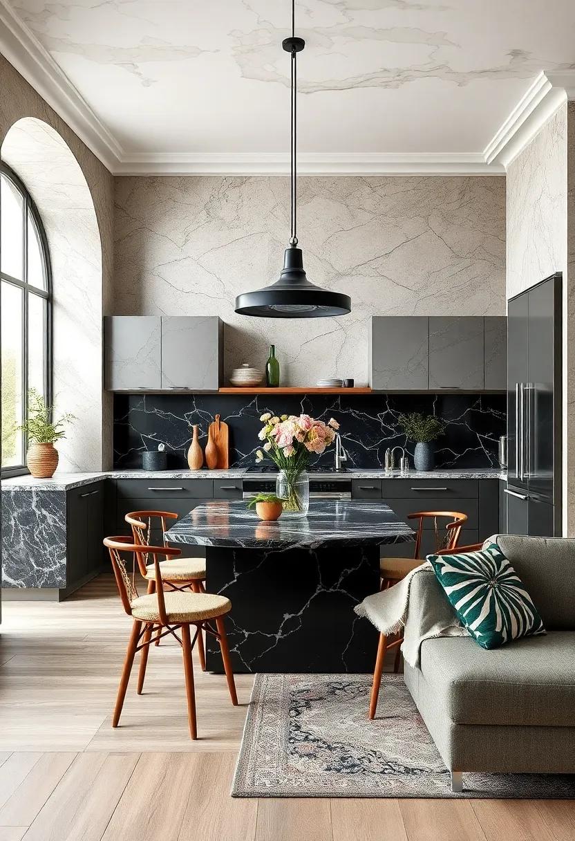 Vintage‍ Vibes: Mix⁣ traditional elements ⁣with⁤ black and marble modern updates for a charming vintage-inspired⁢ kitchen design