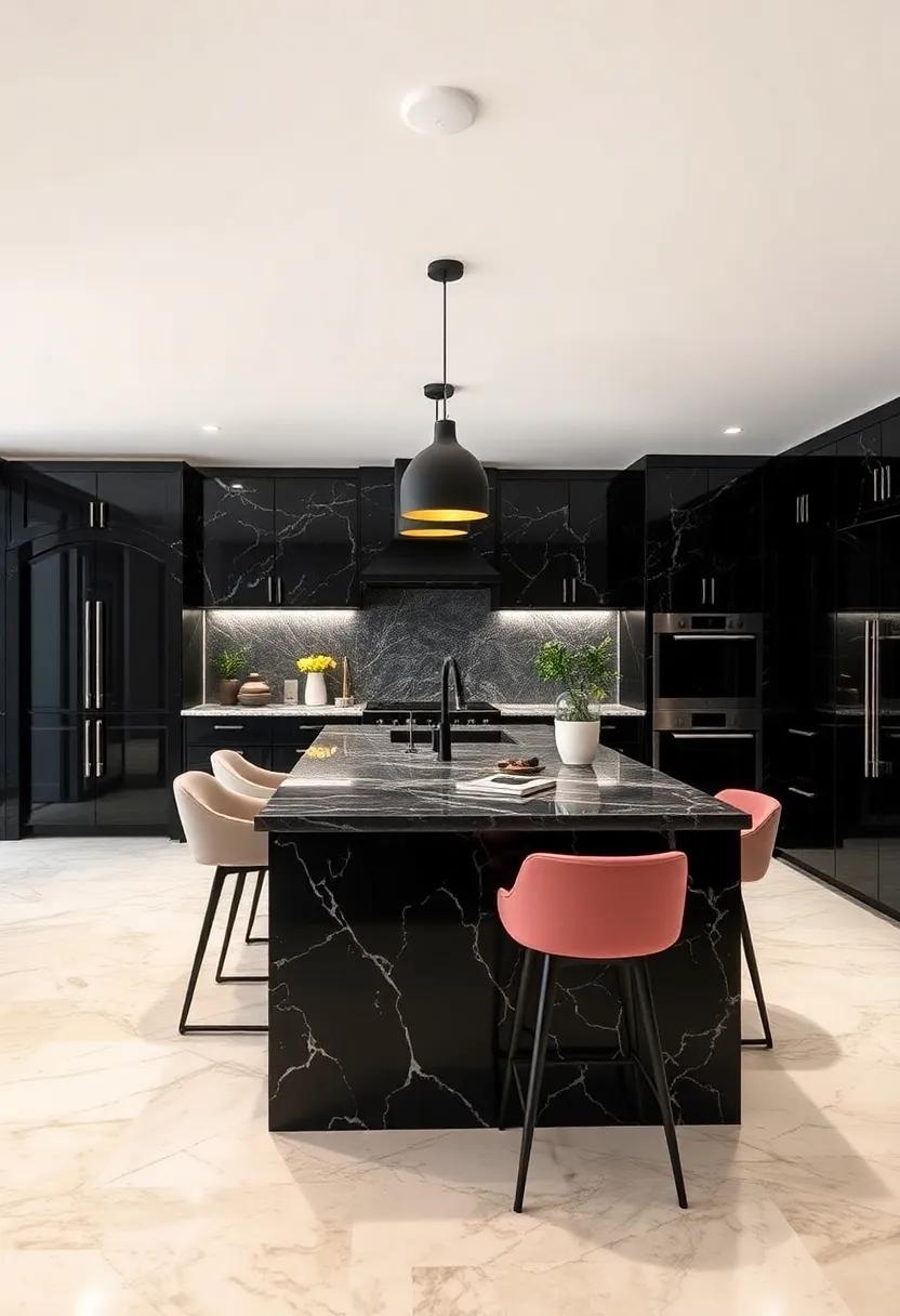 sophisticated Color Palettes: Explore additional color combinations that enhance black and‍ marble kitchens, ​from soft pastels to ​vibrant jewel‌ tones