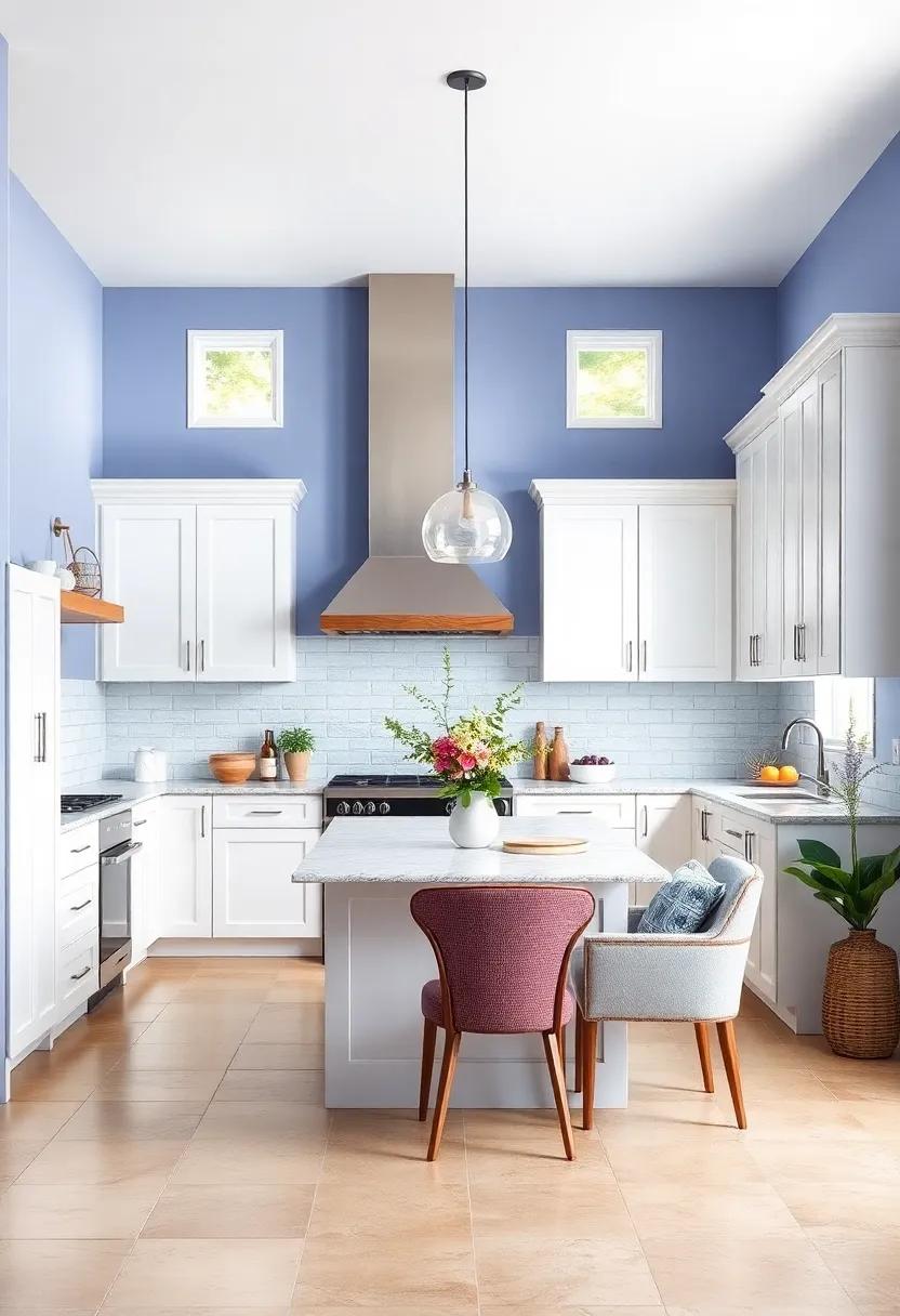 Illuminated‍ Inside: Paint ​your ⁢kitchen walls a ‍soft lavender blue and use white cabinetry to maximize reflection⁤ from ​natural light