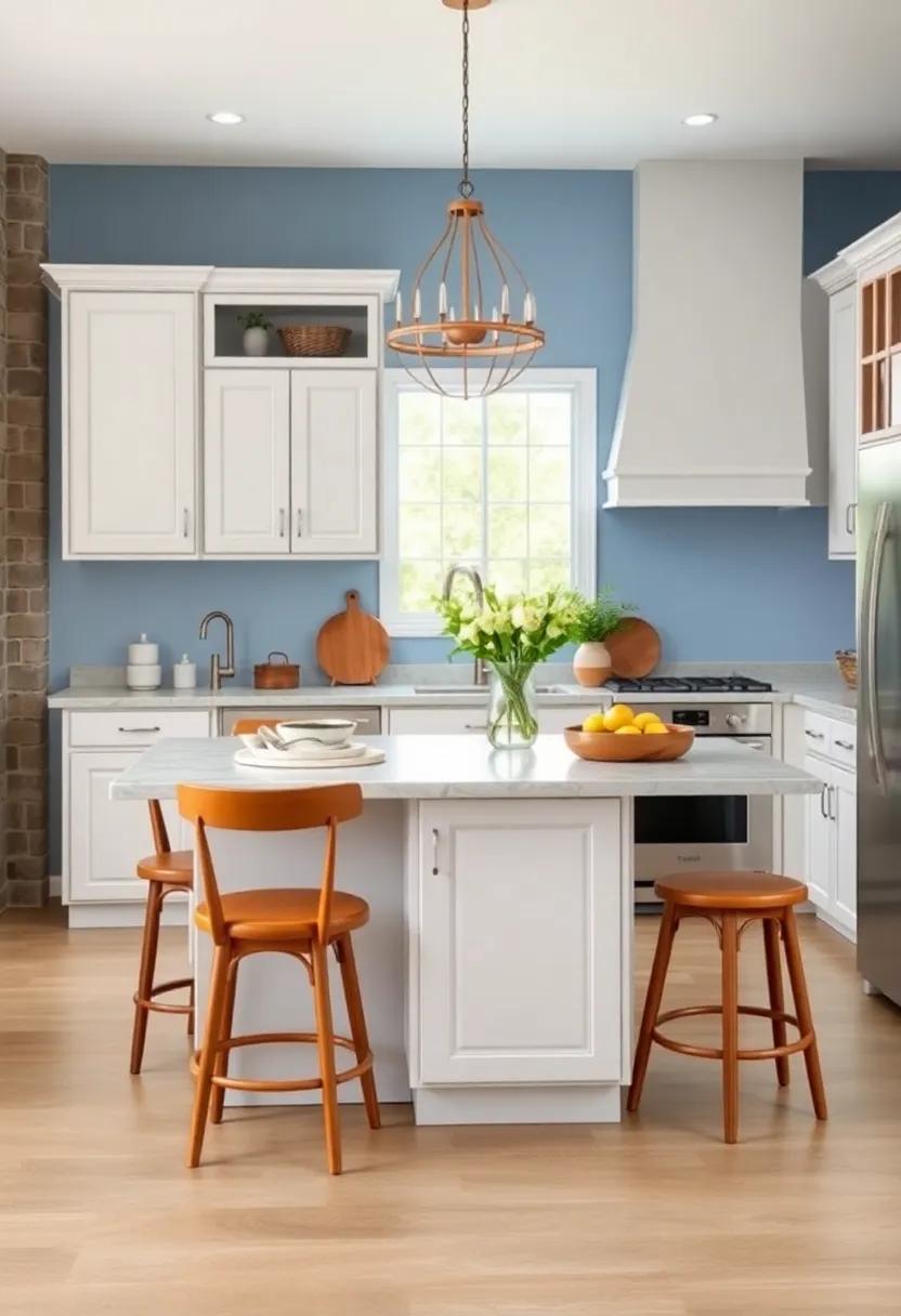 Farmhouse flair: Use a light periwinkle ‍shade on​ the walls and rustic white ⁤cabinets ‌to ⁣bring ⁢a ⁤warm, inviting feeling to your​ kitchen