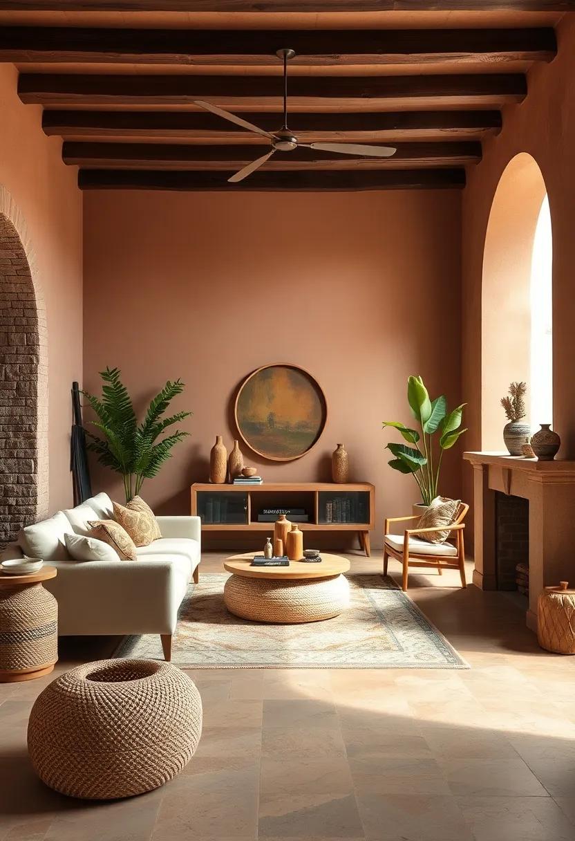 Layered Textures: Utilize textiles‌ with different⁣ textures⁤ in clay shades—from‍ rattan ⁣baskets to wool rugs—to ​add depth ‌and interest to the room
