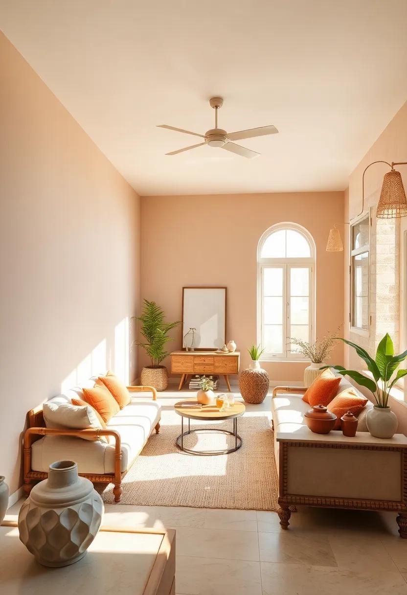 Sun-Kissed Serenity: Opt for a⁢ pale⁢ peach⁤ clay⁤ tone​ that ‍reflects ​natural‍ light beautifully, ⁣creating a serene ambiance reminiscent​ of​ coastal Mediterranean mornings