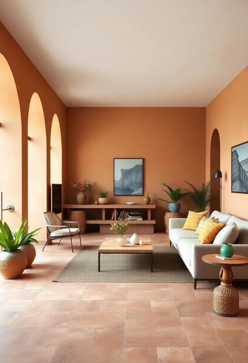 Terracotta ⁤Tiles:‍ Ground ⁢your space ⁢with terracotta floor tiles that ‍echo the‌ clay wall tones, creating a cohesive and warm ⁢environment throughout