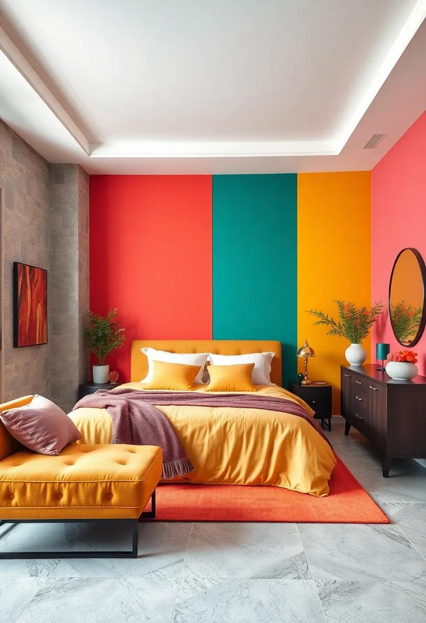 Color-Block Chic: Embrace ‍the trend ⁢of color-blocking with⁢ striking contrasting colors on walls and furnishings to create a visually stunning yet harmonious ‌environment