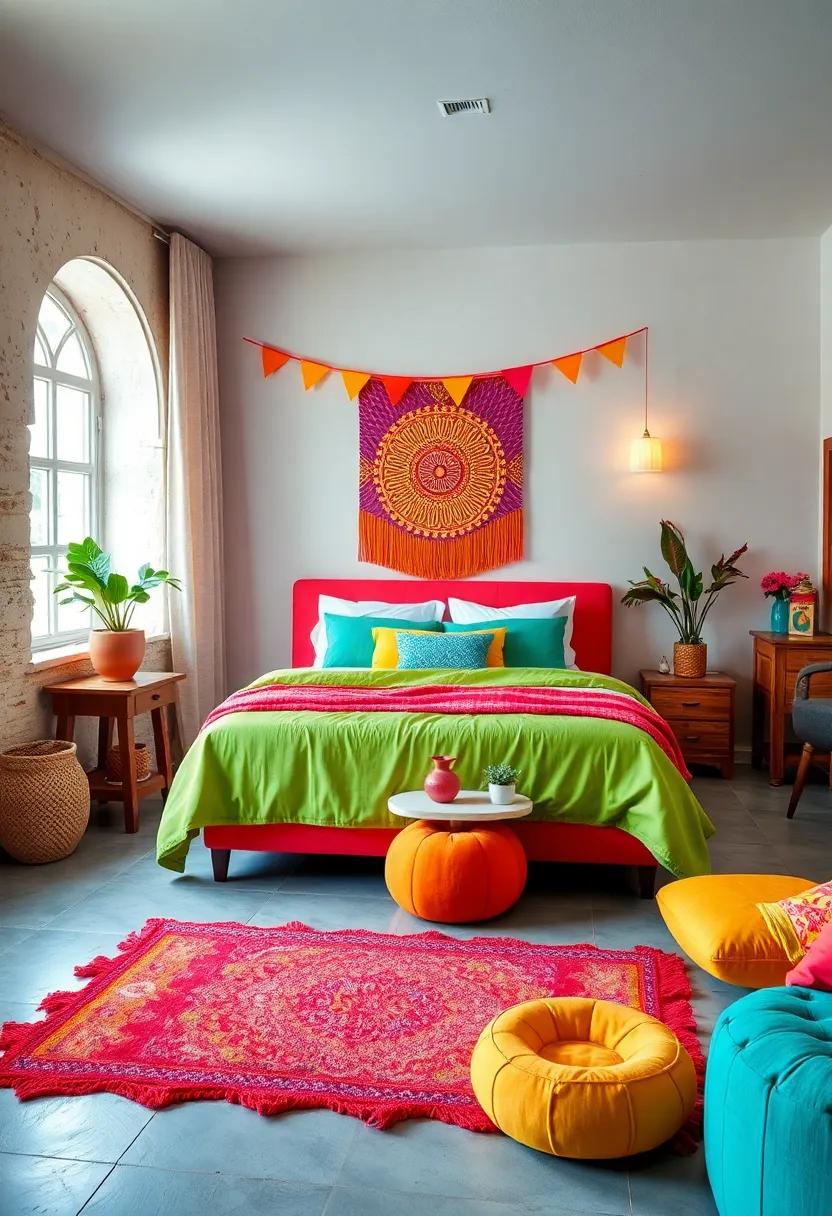 Festival Vibes: Capture the essence of fun festivals with bold​ colors and playful patterns that create an energetic space perfect for celebrations and laughter