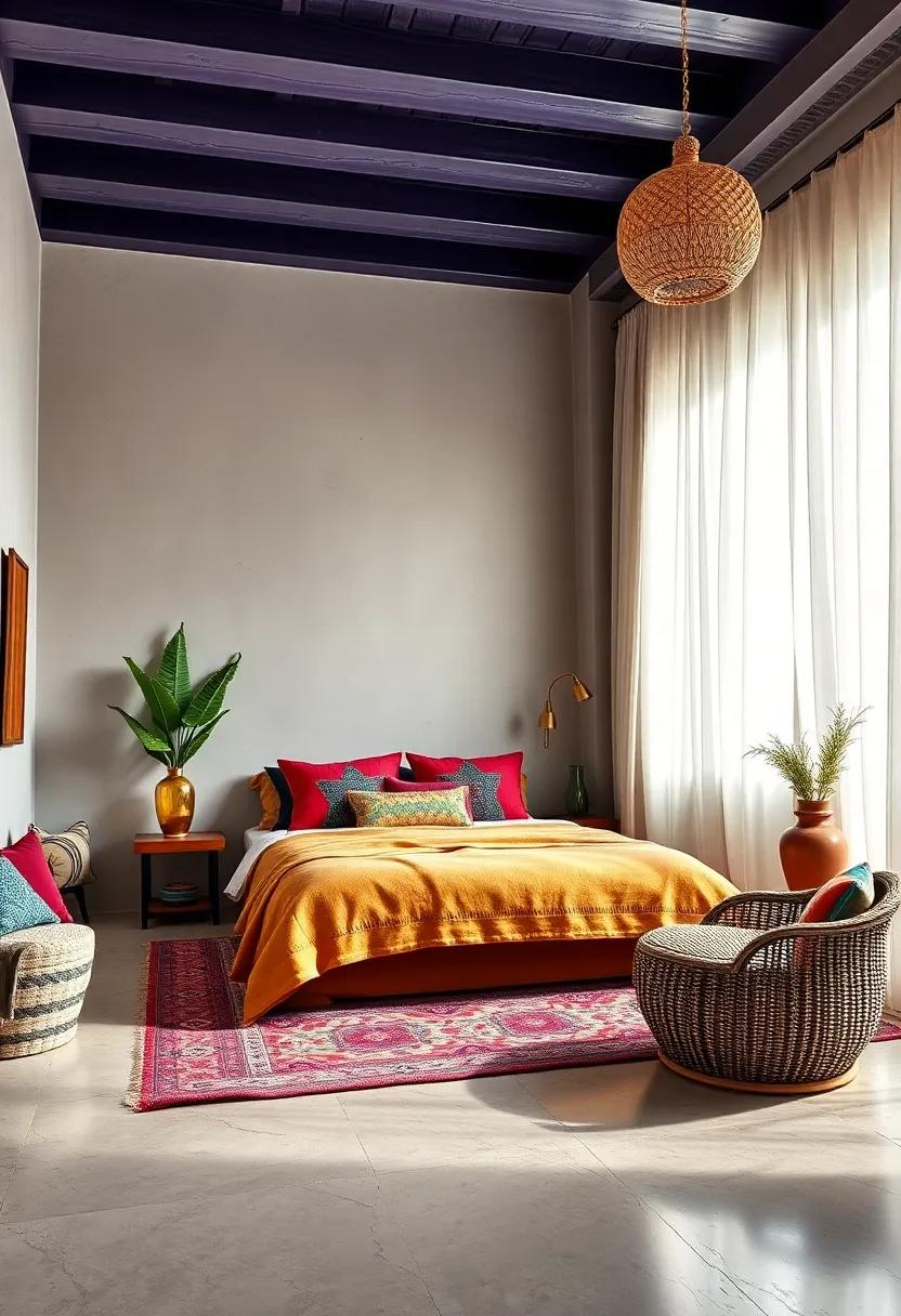 Moroccan Oasis: infuse your ​bedroom with rich jewel tones and intricate ⁢patterns, drawing inspiration from Moroccan design for a spicy, exotic flair