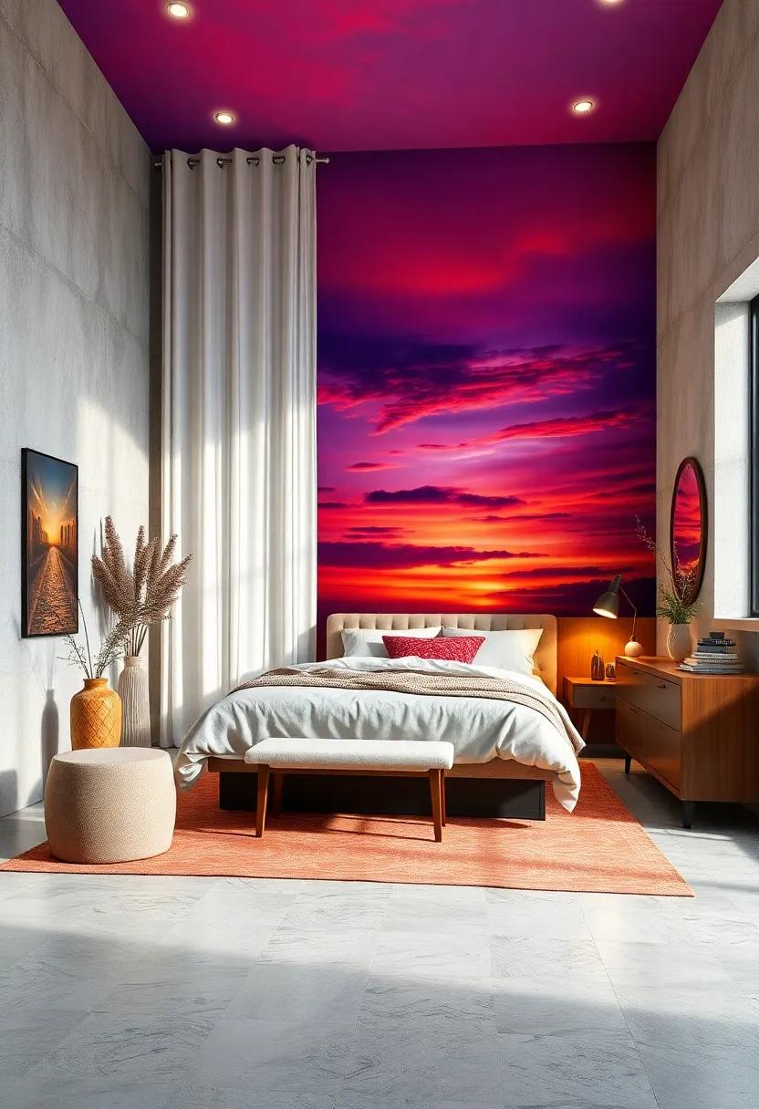 Sunset boulevard: Breathe in the⁤ hues of a dusky sky with warm purples, oranges, and soft grays that inspire calm and ‌comfort in your retreat