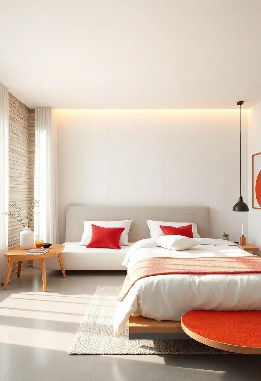 Light and ​Airy: Step⁢ into ‍an airy bedroom designed ​with ‌floating nightstands⁣ that emphasize lightness and space,⁤ enhanced by sheer curtains and ⁣soft ⁤color accents for a ‌breezy feel